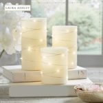 Set of 3 Laura Ashley RF-060819 Flameless LED Candles with Timer and Embedded String Lights