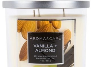 Aromascape PT40507 3-Wick Vanilla & Almond Scented Jar Candle