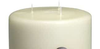 BOLSIUS 103618820105 3-Wick Unscented Ivory Pillar Candle