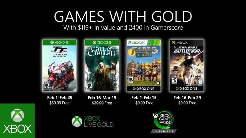 Xbox Games with Gold for February have been Announced