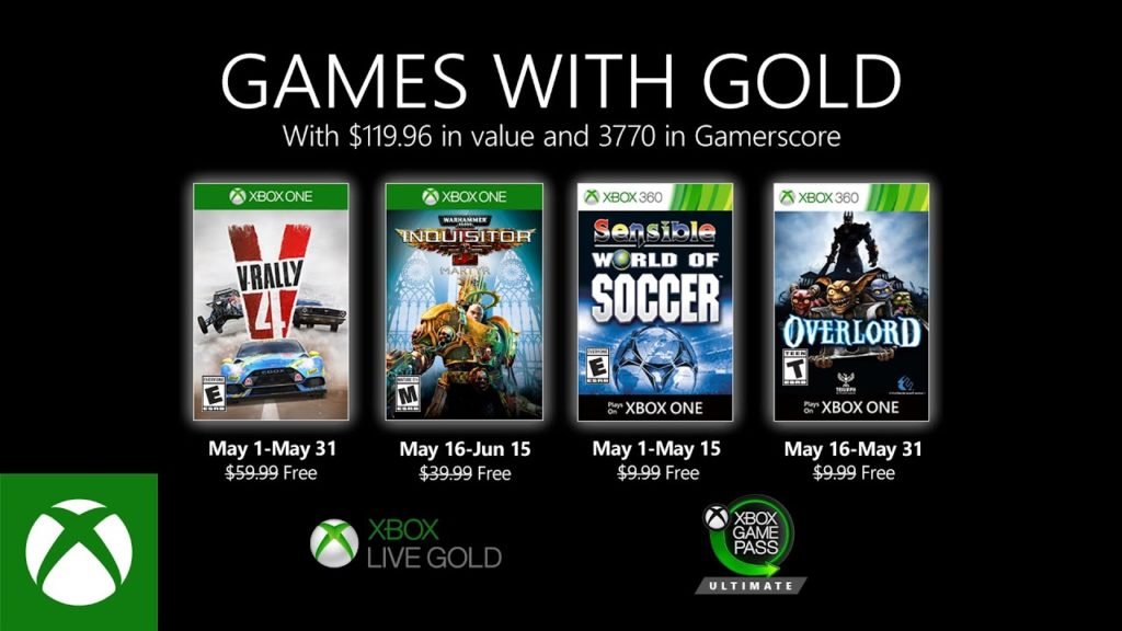 Xbox Games With Gold For May 2020 Have Been Revealed