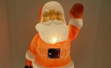 Vintage Blow Mold Santa